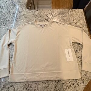 Athleta Cream Boxy Crewneck Sweatshirt